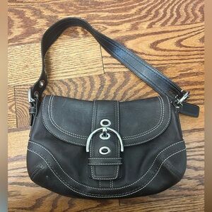 Coach Vintage Brown Leather Shoulder Hobo Bag